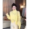 Áo Cardigan Len Dáng Ngắn Khóa Kéo Mềm Mịn Mùa Đông Giao Trước Tết Hàng QCCC Loại 1 7