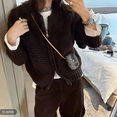 Áo cardigan len ngắn nữ QCCC SP410 - Dáng dày, khóa kéo thời trang, giá chỉ 189k