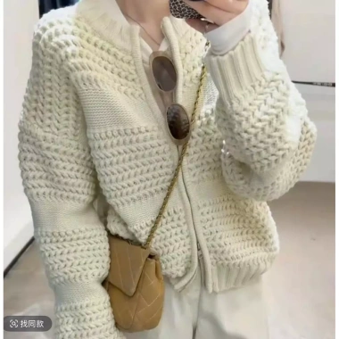 Áo cardigan len ngắn nữ QCCC SP410 - Dáng dày, khóa kéo thời trang, giá chỉ 189k