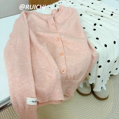 Áo cardigan len thu đông dài tay cổ tròn phối khuy trơn đa màu SP396 159k