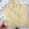 Áo cardigan len thu đông dài tay cổ tròn phối khuy trơn đa màu SP396 159k 3