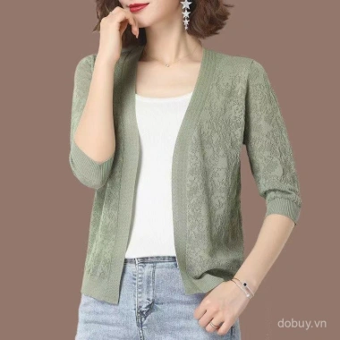 Áo cardigan nữ màu trơn cổ V tay dài mỏng, dệt kim lụa lạnh, rộng rãi, giá 142.759₫ Áo cardigan nữ màu trơn cổ V tay dài mỏng, dệt kim lụa lạnh, rộng rãi, giá 142.759₫
