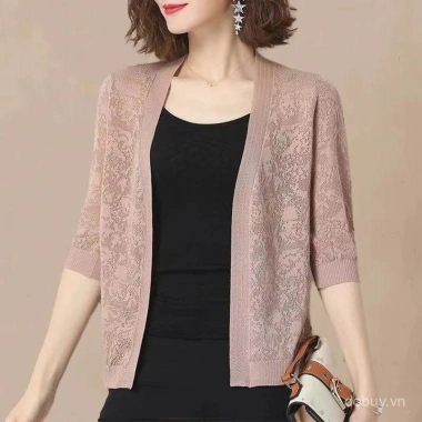 Áo cardigan nữ màu trơn cổ V tay dài mỏng, dệt kim lụa lạnh, rộng rãi, giá 142.759₫ 2 Áo cardigan nữ màu trơn cổ V tay dài mỏng, dệt kim lụa lạnh, rộng rãi, giá 142.759₫ 2