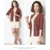 Áo cardigan nữ màu trơn cổ V tay dài mỏng, dệt kim lụa lạnh, rộng rãi, giá 142.759₫ 6