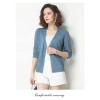 Áo cardigan nữ màu trơn cổ V tay dài mỏng, dệt kim lụa lạnh, rộng rãi, giá 142.759₫ 8