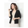 Áo cardigan nữ màu trơn cổ V tay dài mỏng, dệt kim lụa lạnh, rộng rãi, giá 142.759₫ 9
