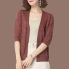Áo cardigan nữ màu trơn cổ V tay dài mỏng, dệt kim lụa lạnh, rộng rãi, giá 142.759₫ 13