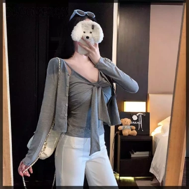 Áo cardigan nữ phong cách Hàn Quốc, dây buộc tháo rời, siêu nhẹ, giá chỉ 141.696₫ 10 Áo cardigan nữ phong cách Hàn Quốc, dây buộc tháo rời, siêu nhẹ, giá chỉ 141.696₫ 10