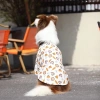 Áo chó in hoa nền trắng polyester mát mẻ, ngắn tay chó lớn - mùa hè thoáng mát, giao hàng nhanh 4