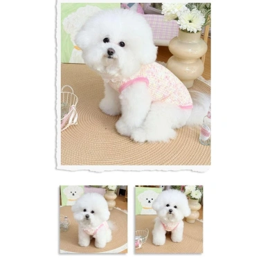 Áo chó mèo cổ tích vải mỏng thoáng khí, dây dẫn cho Teddy Bichon – áo mềm mại