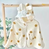 Áo choàng cánh dơi muslin chống nắng bé 0-4 tuổi, có nút gài, mũ, giảm giá 14k 4