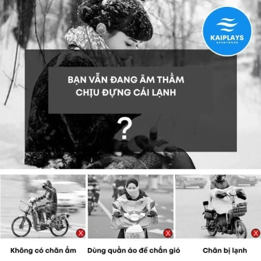 Áo choàng dài KAIPLAYS KP160 chắn gió, chống nước, giữ ấm xe máy và phượt 399k