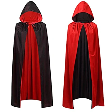 Áo choàng Halloween hai mặt đỏ đen, phong cách trung cổ và cướp biển - Trang phục phù thủy giá ưu đãi 100k