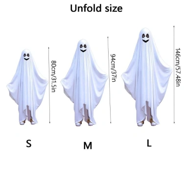 Áo choàng Halloween Poncho mũ trùm đầu mặt cười mắt đen - Cosplay ma sân khấu