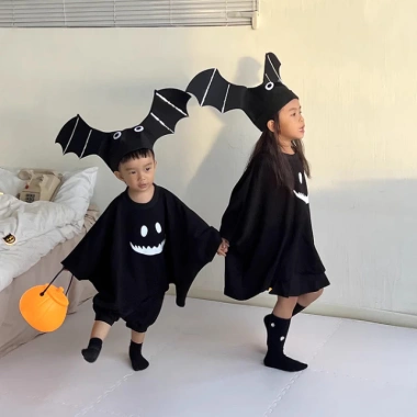 Áo choàng Halloween trẻ em bé trai - Cosplay áo dơi 2 lớp, nhẹ, 327.726₫