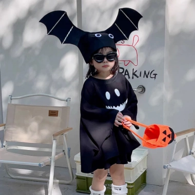 Áo choàng Halloween trẻ em bé trai - Cosplay áo dơi 2 lớp, nhẹ, 327.726₫