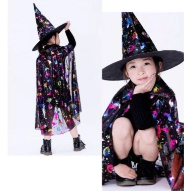 Áo choàng phù thủy và mũ Halloween set 2, phụ kiện hóa trang giá ưu đãi 69.000đ