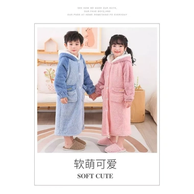 Áo choàng tắm trẻ em flannel dày dài, ấm áp mùa đông cho bé trai, bé gái, hoạt hình, tay dài - Giá 446.867 VND 3