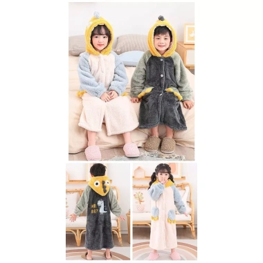 Áo choàng tắm trẻ em flannel dày dài, ấm áp mùa đông cho bé trai, bé gái, hoạt hình, tay dài - Giá 446.867 VND 9