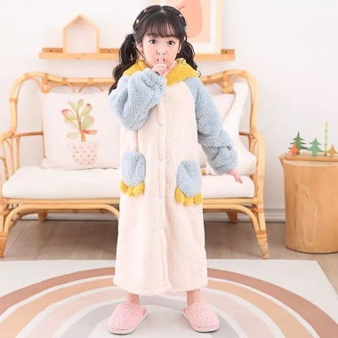 Áo choàng tắm trẻ em flannel dày dài, ấm áp mùa đông cho bé trai, bé gái, hoạt hình, tay dài - Giá 446.867 VND 10