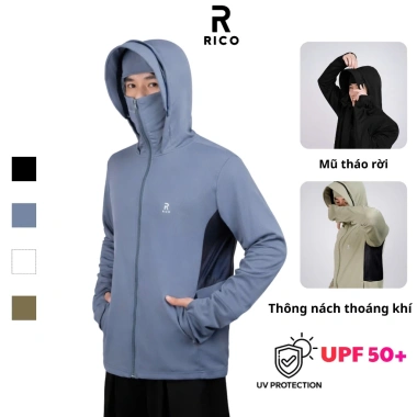 Áo chống nắng 2 lớp lưới UPF50+ Rico M31 nam nữ, bảo vệ UV, thoáng mát, giá 175k