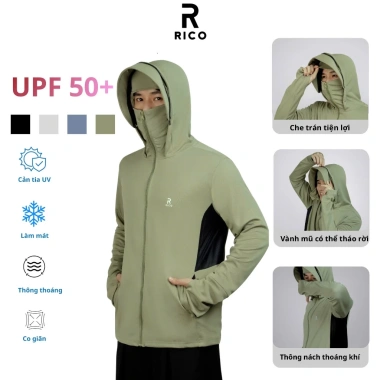 Áo chống nắng 2 lớp lưới UPF50+ Rico M31 nam nữ, bảo vệ UV, thoáng mát, giá 175k