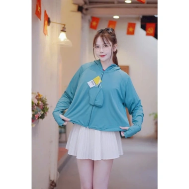Áo chống nắng cánh dơi 2 lớp thun lạnh mềm mát, tặng khẩu trang UV, chỉ 132.000₫