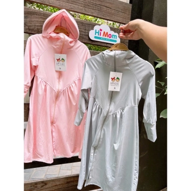 Áo Chống Nắng Dài Liền Thân Lụa Băng Siêu Nhẹ Mềm Mát Bé Trai Gái 10-35kg 105k 5