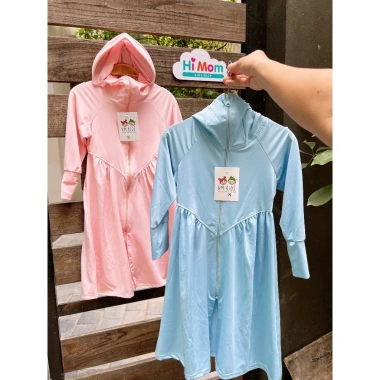 Áo Chống Nắng Dài Liền Thân Lụa Băng Siêu Nhẹ Mềm Mát Bé Trai Gái 10-35kg 105k 6