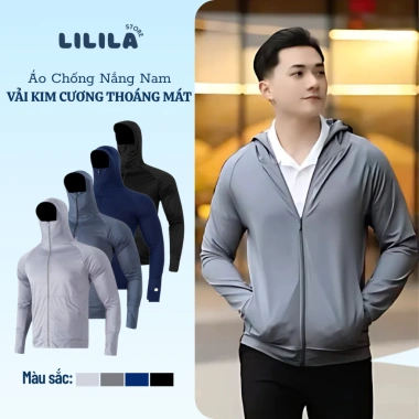 Áo chống nắng nam LILILA 2 lớp UV trên 98% vải kim cương thoáng khí Giá 250.000₫