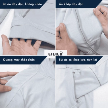 Áo chống nắng nam LILILA 2 lớp UV trên 98% vải kim cương thoáng khí Giá 250.000₫