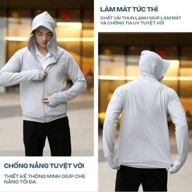 Áo chống nắng nam thun lạnh cao cấp, che trán, vành mũ rộng UPF 50+ giá 101.000₫
