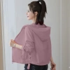 Áo chống nắng ngắn tay tím siêu mỏng, phong cách Hàn Quốc mùa hè, giá ưu đãi 198k
