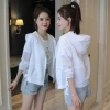Áo chống nắng ngắn tay tím siêu mỏng, phong cách Hàn Quốc mùa hè, giá ưu đãi 198k 3