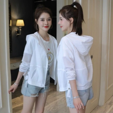 Áo chống nắng ngắn tay tím siêu mỏng, phong cách Hàn Quốc mùa hè, giá ưu đãi 198k 3