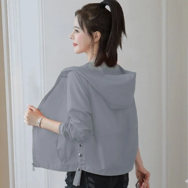 Áo chống nắng ngắn tay tím siêu mỏng, phong cách Hàn Quốc mùa hè, giá ưu đãi 198k 5