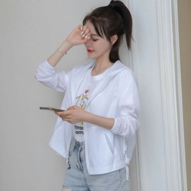 Áo chống nắng ngắn tay tím siêu mỏng, phong cách Hàn Quốc mùa hè, giá ưu đãi 198k 6
