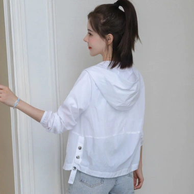 Áo chống nắng ngắn tay tím siêu mỏng, phong cách Hàn Quốc mùa hè, giá ưu đãi 198k 8