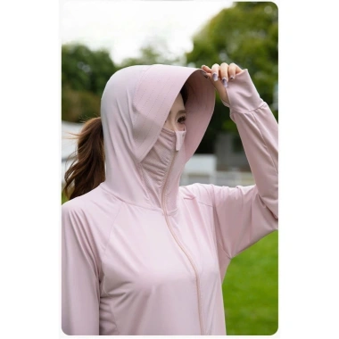 Áo chống nắng nữ 2 lớp Moriss - Thun mát lạnh, mũ lưỡi trai rộng, giá chỉ 89.000₫