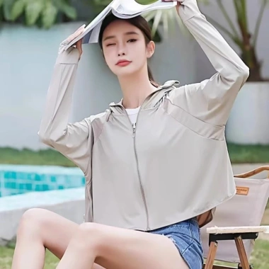 Áo Chống Nắng Nữ AN05 Rose - Áo Khoác Ôm Body UPF 50+ Chất Băng Lụa