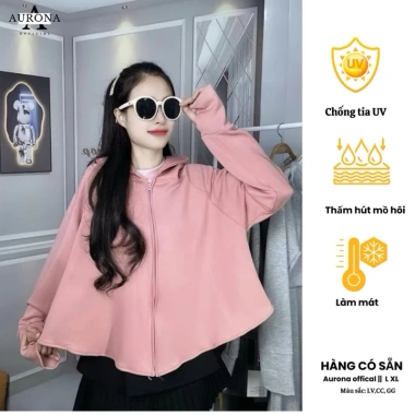 Áo Chống Nắng Nữ Cánh Dơi Croptop Mũ Vành Rộng Umi Cotton Cao Cấp Chống UV Dày Dặn, Trẻ Trung