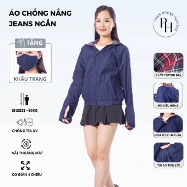 Áo Chống Nắng Nữ Jeans Dáng Ngắn Diệu Trang - Ngăn UV, Bảo Vệ Da, Giá 265k
