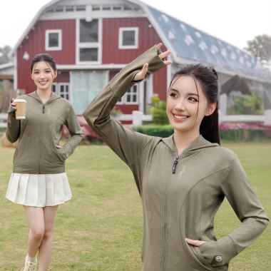 Áo chống nắng nữ LAROMA Coolair UPF50+ 1-2 lớp, vải thơm, làm mát, thoáng khí - 569.000₫