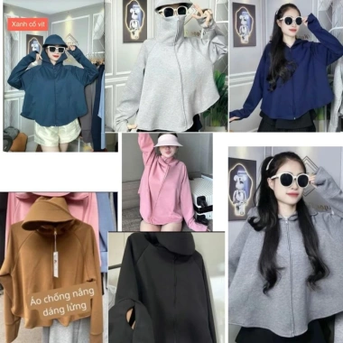 Áo Chống Nắng Nữ Ngắn Dáng Rộng Cánh Dơi Vải Umi Cao Cấp, Thoáng Mát Co Giãn 4 Chiều, Chống UV - Giá 81.600 VND