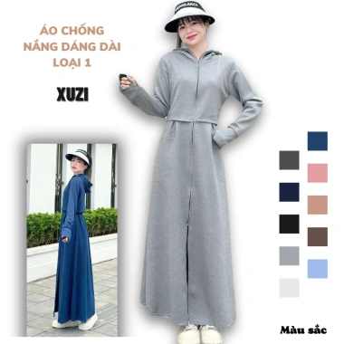 Áo chống nắng nữ toàn thân dáng dài vải Umi croptop – áo choàng 2 lớp, váy liền thân mới, chỉ 269.000đ