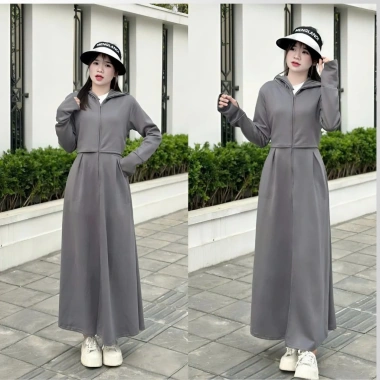 Áo chống nắng nữ toàn thân dáng dài vải Umi croptop – áo choàng 2 lớp, váy liền thân mới, chỉ 269.000đ 4