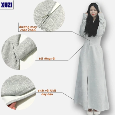 Áo chống nắng nữ toàn thân dáng dài vải Umi croptop – áo choàng 2 lớp, váy liền thân mới, chỉ 269.000đ 8