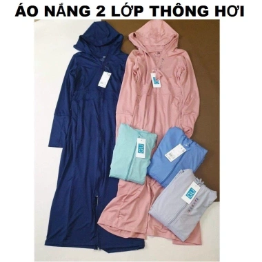 Áo chống nắng toàn thân 2 lớp GU thông hơi siêu dày dặn, chống nắng tối đa - Hàng loại 1, chỉ 150.000₫