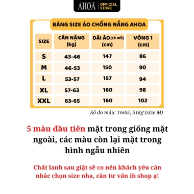 Áo Chống Nắng Toàn Thân 4 Lớp AHOA Chất Lanh Nhung - Chống UV CL4L Giá 555k 6