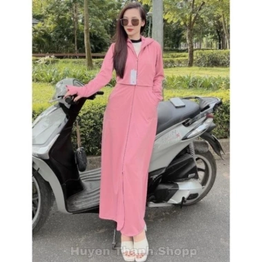 Áo Chống Nắng Toàn Thân Nữ Dài Rộng Vải UMI Hàn UPT50 Co Giãn Thoáng Mát Chống UV